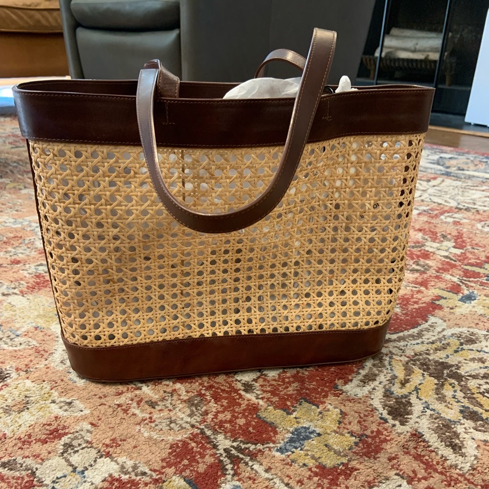 St. Agni Harper rattan-mesh tote bag NWT - Picture 3 of 6